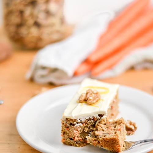 Easy and Healthy Plum and Honey Breakfast Cake - Nourishing Niki