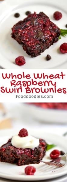 Whole Wheat Raspberry Swirl Brownies