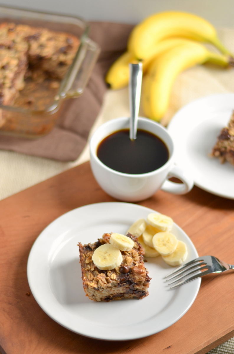 This baked oatmeal is delicious! Perfect for rushed mornings or when you're running out the door, especially when this has been made ahead of time and put in the fridge to cool off.