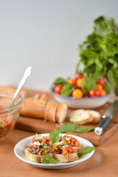 Cherry Tomato Bruschetta with Parmesan Image