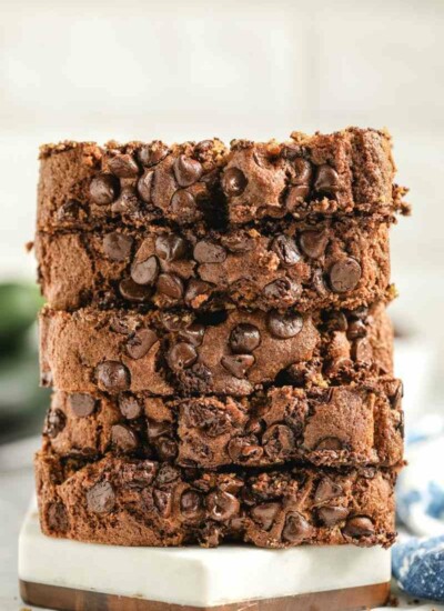 sliced whole wheat zucchini bread with chocolate chips