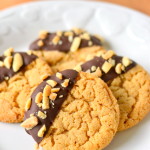 Chocolate Dipped Flourless Peanut Butter Cookies