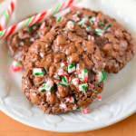 image of peppermint chocolate puddle cookies