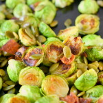 photo of roasted Brussels sprouts with bacon and pepitas