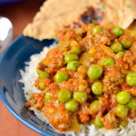 image of Keema Indian spiced ground meat with peas over rice