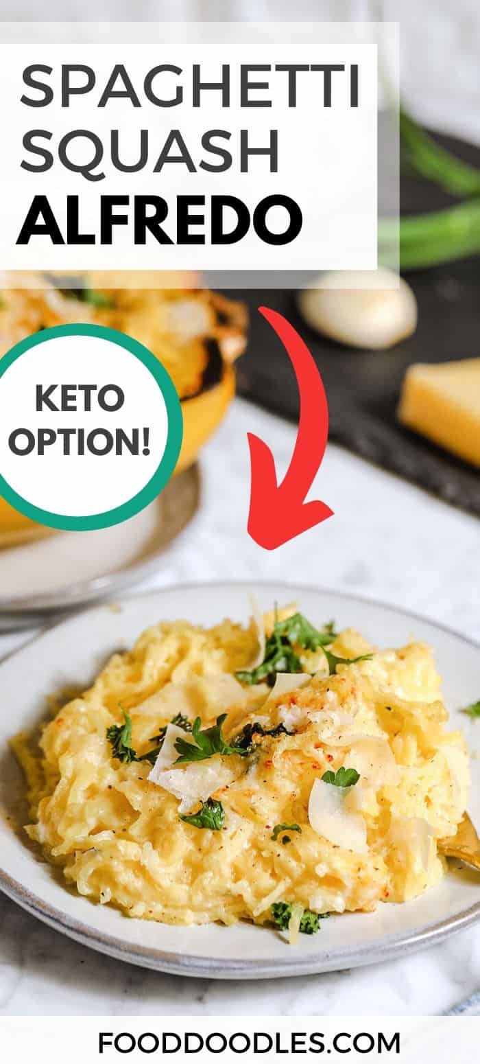 Spagetti squash alfredo with keto option