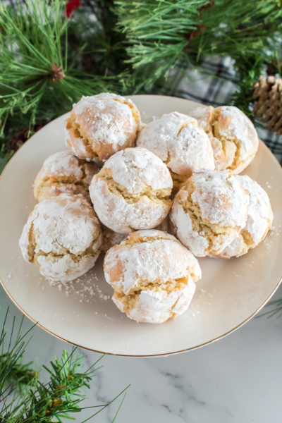 Italian Almond Cookies with Christmas decorations