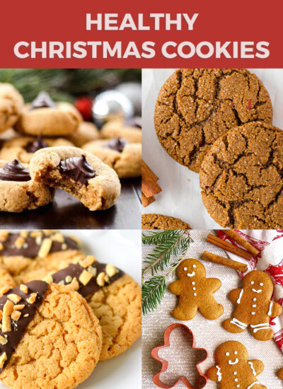 grid image of four types of Healthy Christmas Cookies