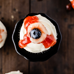 Eyeball Cupcakes with Jam 