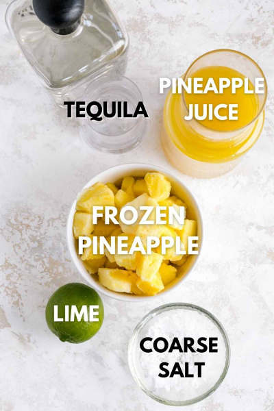 ingredients for frozen pineapple margarita 