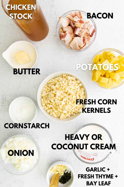 ingredients for corn chowder