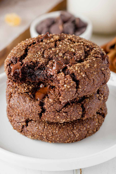 stack of chocolate gingerbread cookies
