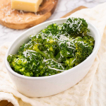 dish with broccoli in it