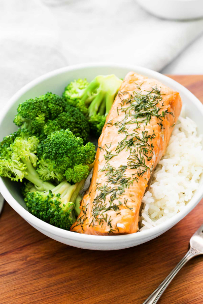 air fryer salmon with rice
